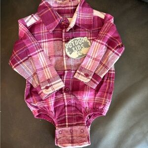 Bass Pro Shops Pink Plaid Baby Flannel Suit
